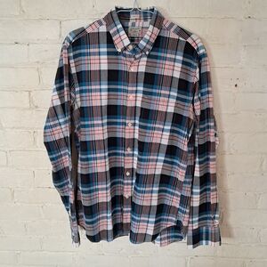 J.Crew Slim Fit Summer Plaid Shirt Red White Blue (44917) Men's Medium